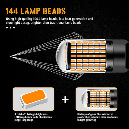 2000LM 1156 ba15s bau15d 7443 W21W Bulb 12V 144SMD