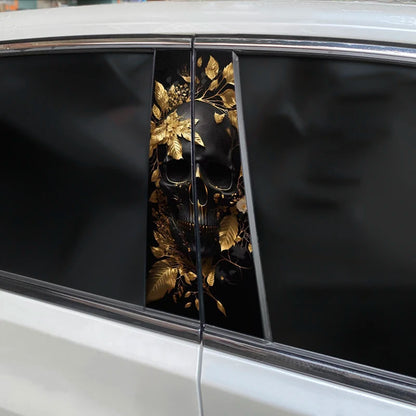 2PCS Skull Rose b-pillar Decal Vinyl Waterproof Covering