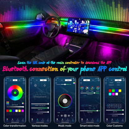 For BMW Audi Tesla Honda Toyota In Neon Ambient RGB Colors