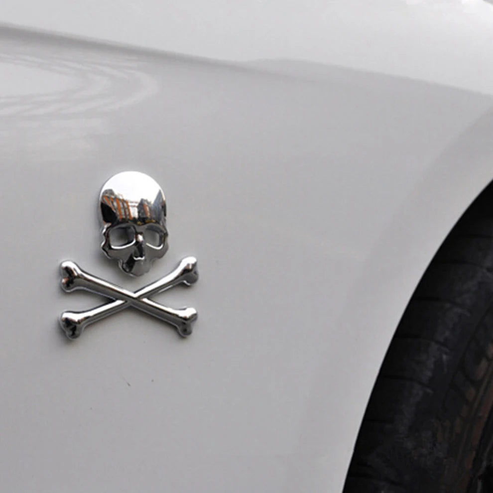 Truck 3D Metal Skull Head Logo Emblem Sticker Decal