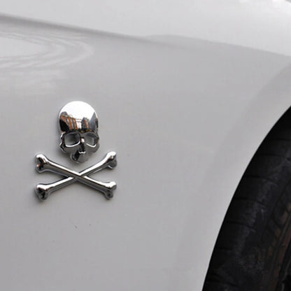 Truck 3D Metal Skull Head Logo Emblem Sticker Decal