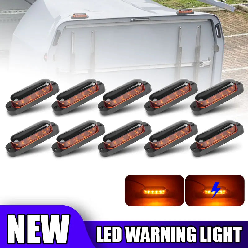 For Scania Volvo 10PCS 12v-24v Yellow Emergency Flashing 360