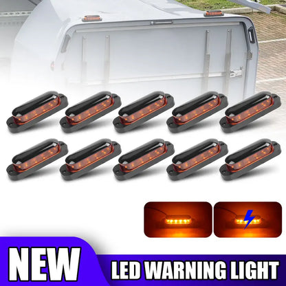 For Scania Volvo 10PCS 12v-24v Yellow Emergency Flashing 360