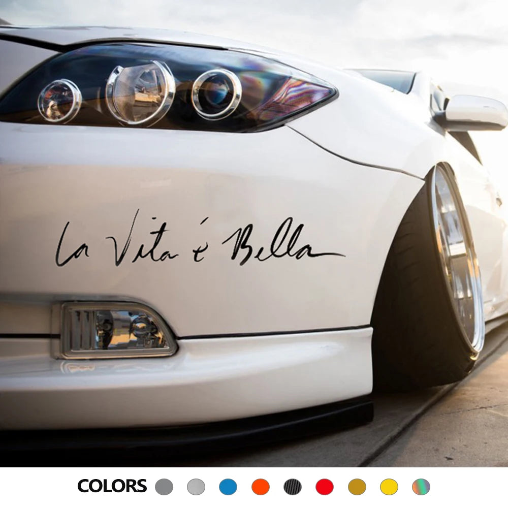 Various Sizes Stickers La Vita E Bella Letters Decals