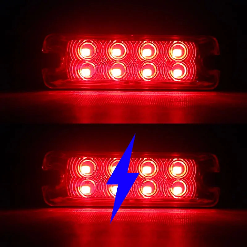 Inch Side Marker Red Yellow Turn Signal Flash Stop