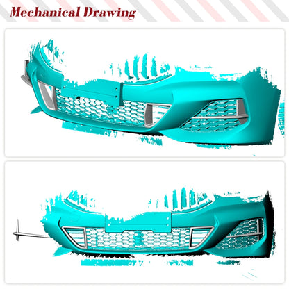 For BMW 8 Series G14 G15 Prepreg Dry Carbon Front Bumper Canards