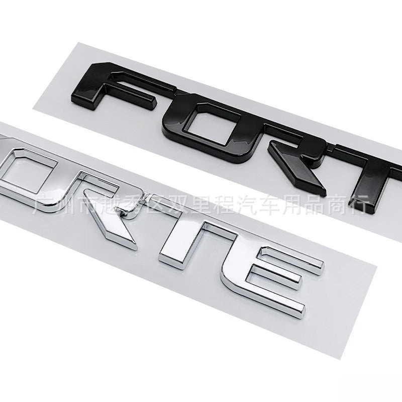 3D ABS Letter Badge Forte Trunk Sticker Realistic Letters
