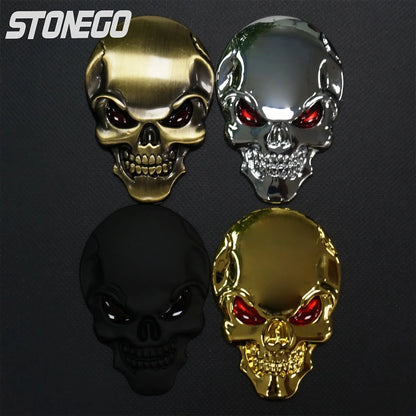 Stonego 3D Skull Logo Metal Body Stickers Zinc Alloy