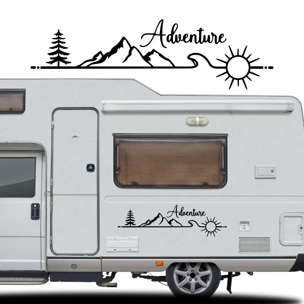 Adventure Mountain Forest Sun Cartoon Vinyl Decal Stickers Cars