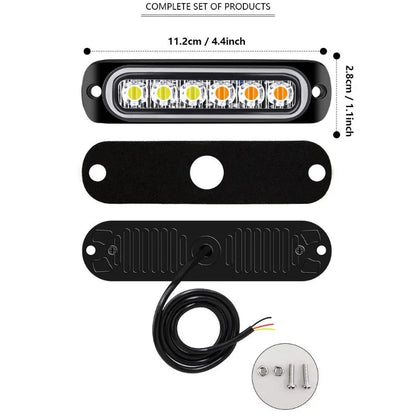 2PCS Strobe 12V 24V 6LED Truck Trailer Stroboscopes Emergency
