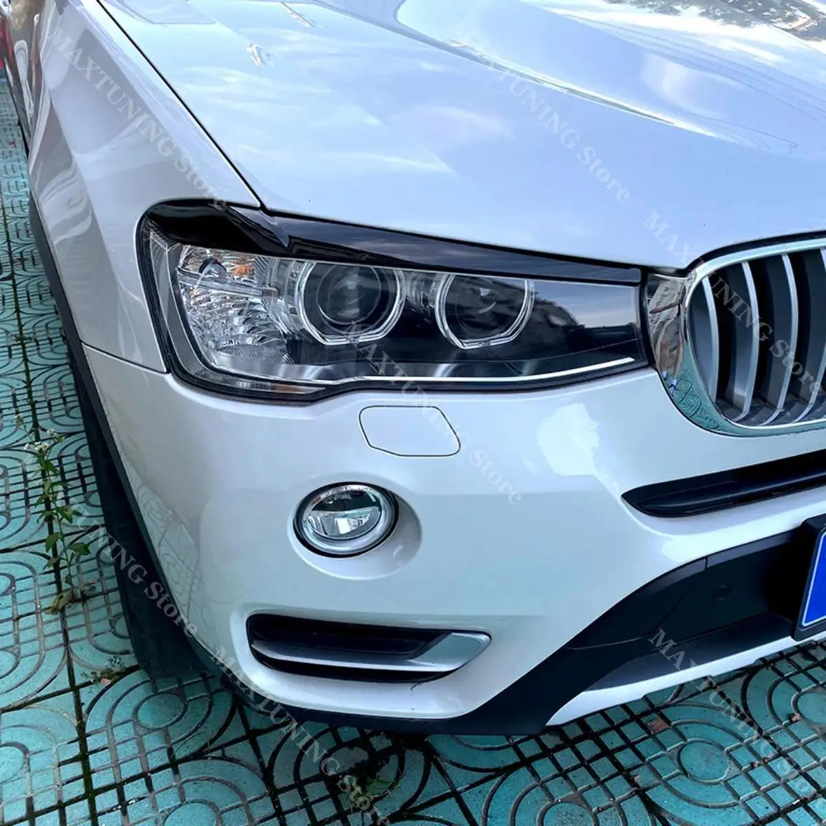 For BMW X3 F25 X4 F26 2PCS Front Headlight Eyelids Eyebrows