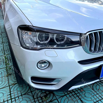 For BMW X3 F25 X4 F26 2PCS Front Headlight Eyelids Eyebrows