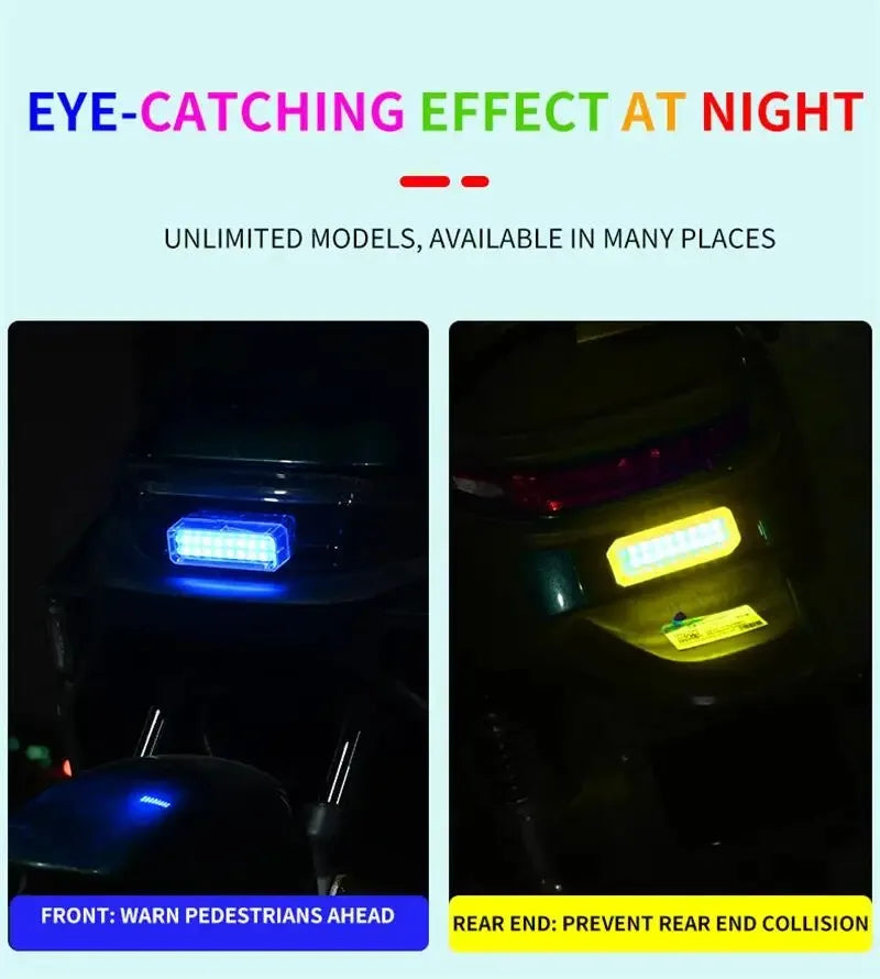 For Motorcycle Bike Solar Warning Strobe Drone Scooter