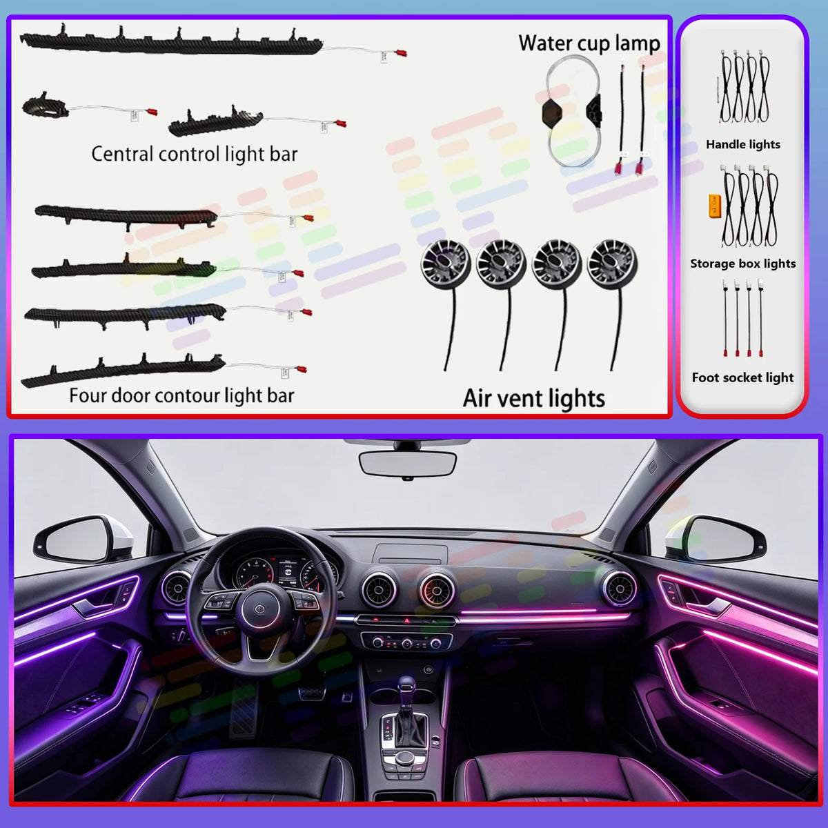 For Audi A3 8V 8Y S3 Dashboard RS3 2013-2021 Lhd Rhd Ambient