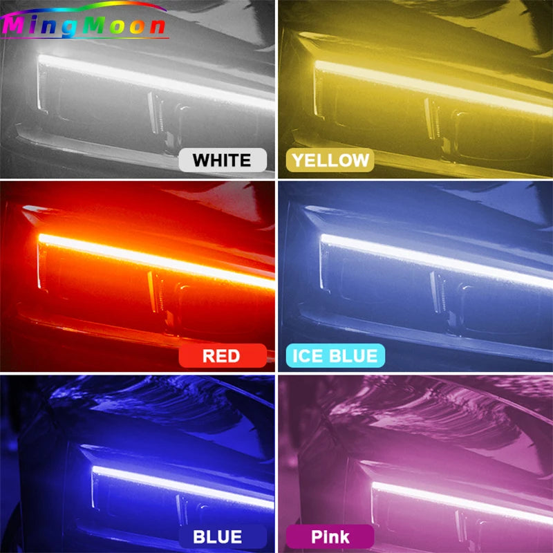 2PCS Drl Flexible Daytime Running Turn Signal Headlight