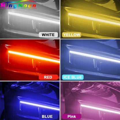 2PCS Drl Flexible Daytime Running Turn Signal Headlight