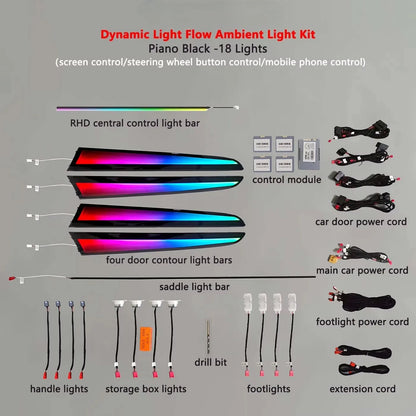 For Audi A4 B8 2009-2016 Piano 256 Colors A4 Ambient Kit Black