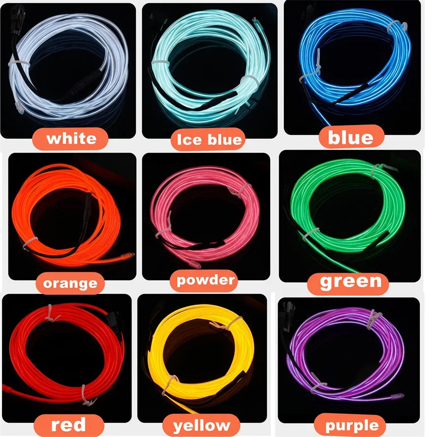 1-5m Multicolor Strip Flexibleneon El Wire Interior Ambient Party