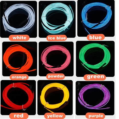 1-5m Multicolor Strip Flexibleneon El Wire Interior Ambient Party