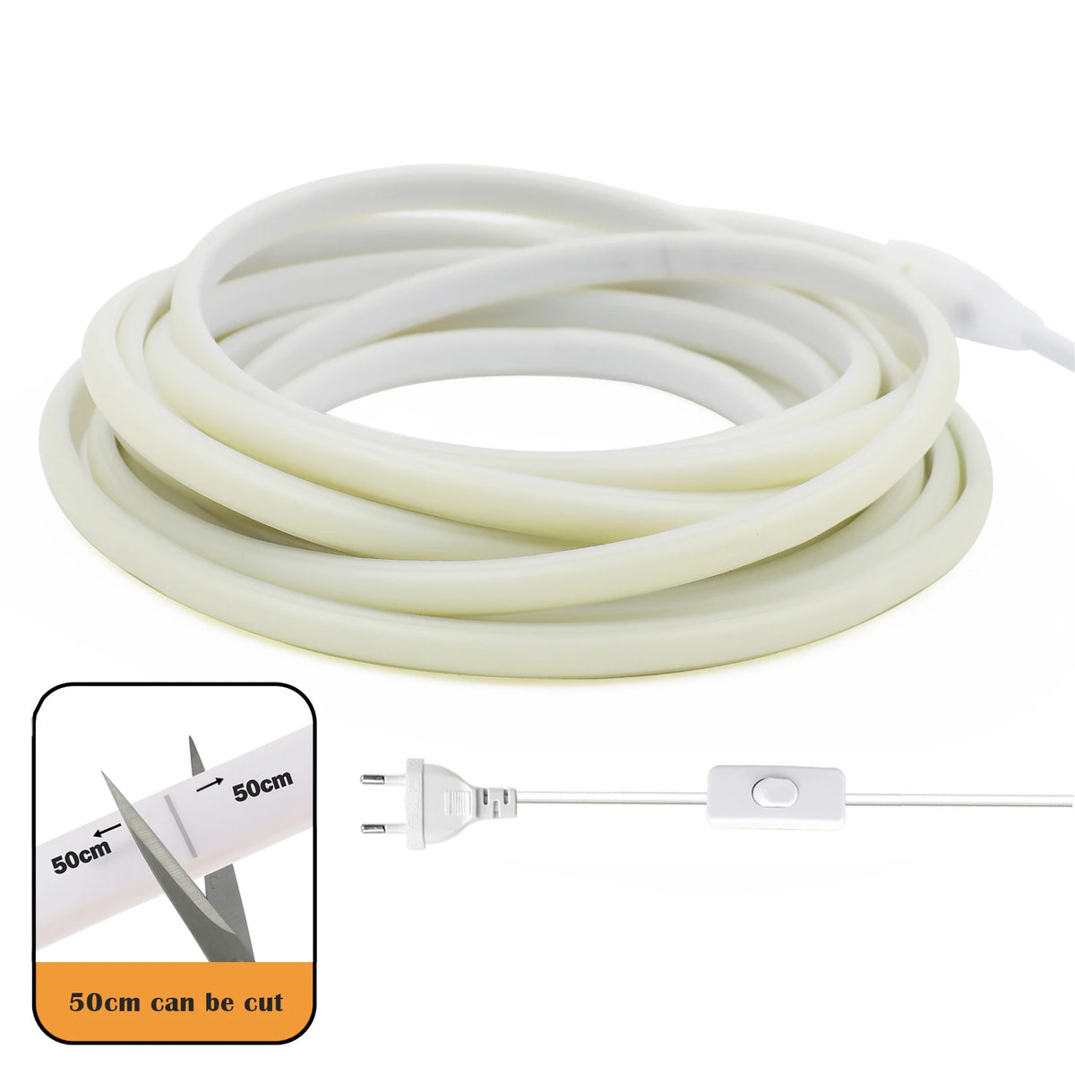 Ac 220V Cob Strip On Off Switch White 3000K