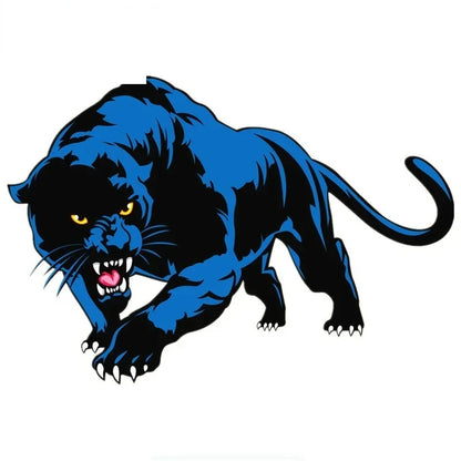 13CM Blue Panther Print Personality Cover Scratches Pvc Sticker