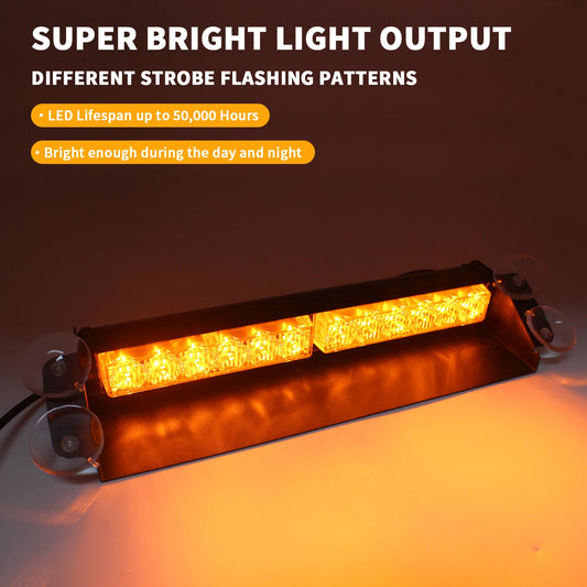 Laikesi Suction Cup Mount Amber Strobe Warning Cars Trailers