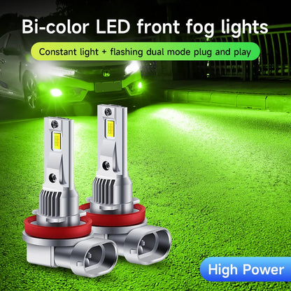 2X 2000LM 30W Dual Color 3570 Chip Lime H8