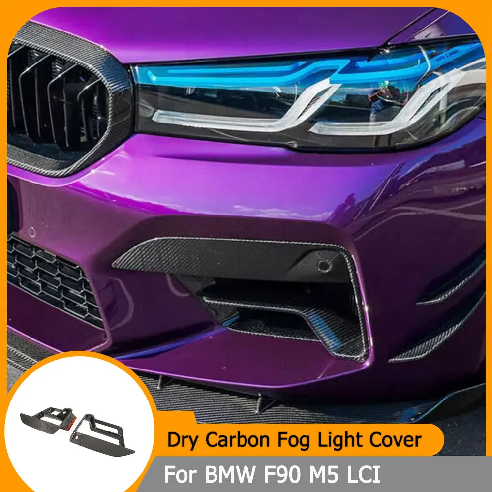 For BMW F90 M5 Lci 2021-2023 Prepreg Dry Carbon Front Fog Air