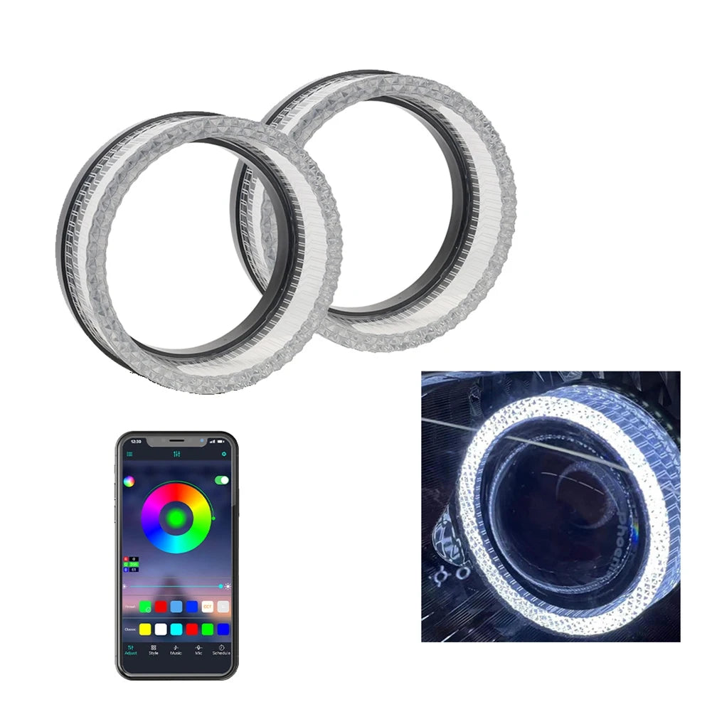 APP Controlled In RGB Symphony Angel Eyes Ring Daytime