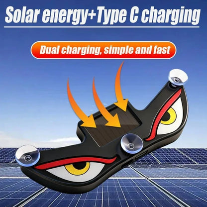 Luminous Devil Eye Solar Wireless Warning Triangle Window Rear