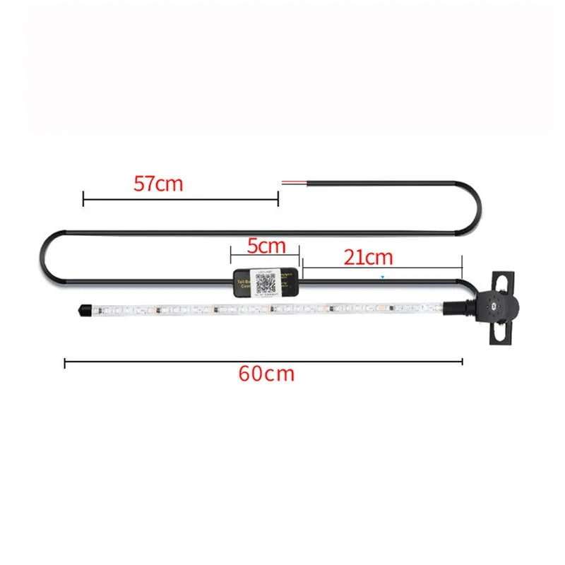 12V 24V 60CM Whip APP Control Flashing Antenna Trailer