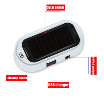 2PCS Solar Powered Fake Security Simulated Warning Wireless