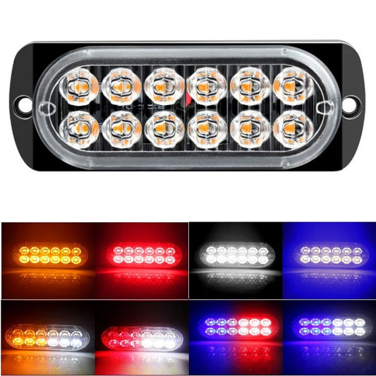 12 Strobe Side Warning Flashing Lightbar Truck Beacon Amber
