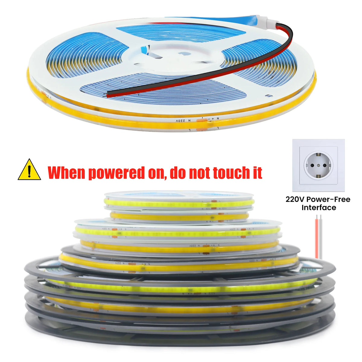 5M 10M 20M 50M Roll Cob Strip Ac 220V