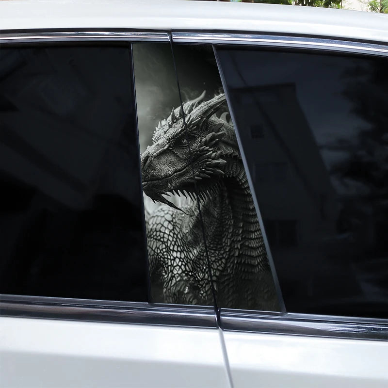 Dark Dragon Sticker Pillar Decals Used Cover Scratches Door