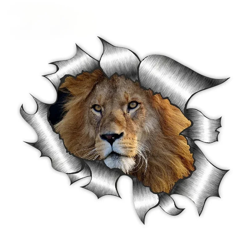 Design Personality Scratch Sticker Vinyl Lion Patterned Tear