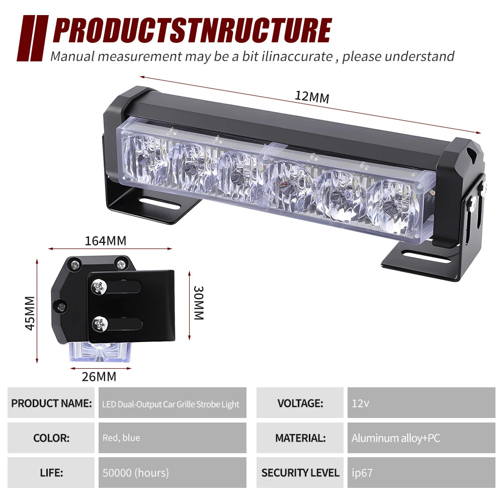Wireless Strobe Grille Warning White Stroboscopes External