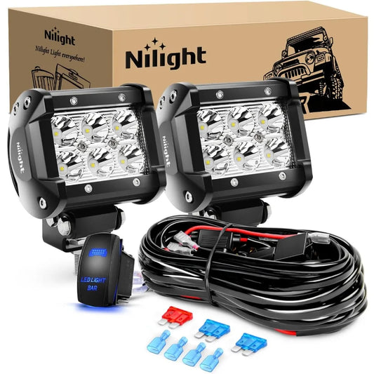 Nilight Bar Spot Pods Off Road Kit 5PIN Rocker