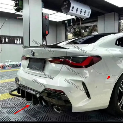 For BMW G22 G23 ABS Glossy Black Carbon Color Rear Bumper