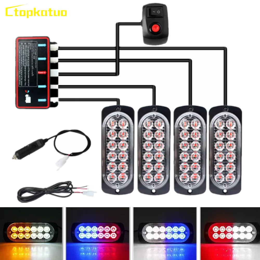 For Trailer In 48LED Emergency Strobe 12V Flashing Truck Van SUV
