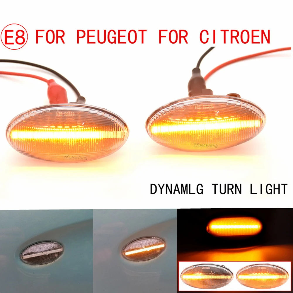 For Peugeot Citroen C1 C2 C3 Dynamic Flashing Side Marker Turn