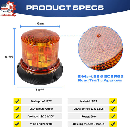 For Tractors Aohewei Rotating Flash Beacon Trailer Emergency