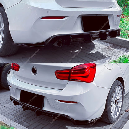 For BMW F20 116D 116I 118D Gloss Black Rear Diffuser Splitter