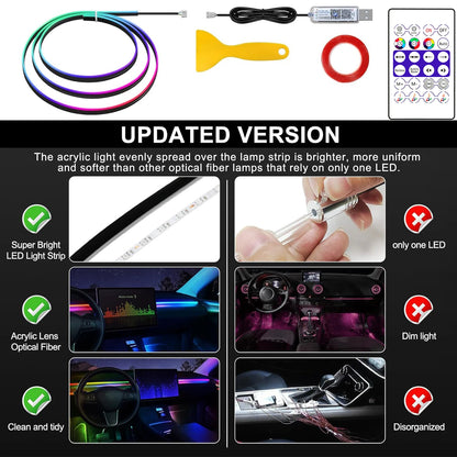 For Tesla Model 3 Y S 2IN1 Dynamic Neon Ambient RGB Acrylic