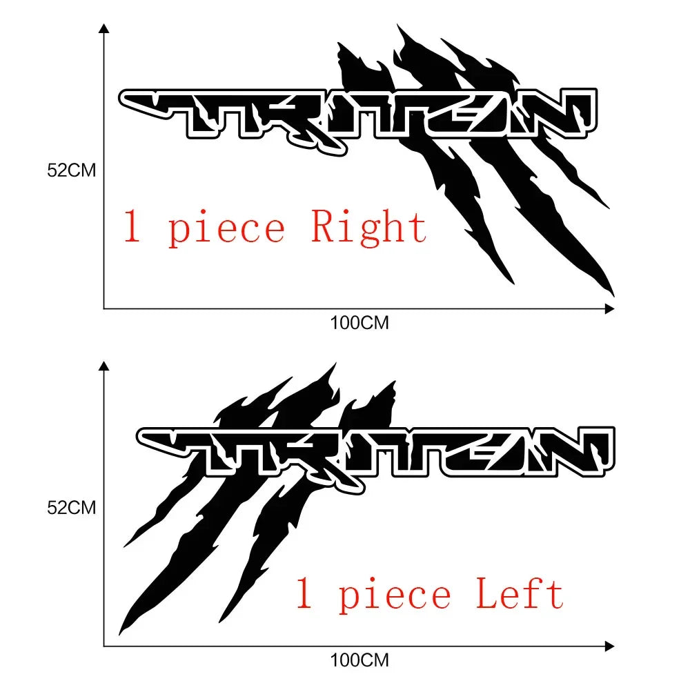 For Mitsubishi L200 Triton Clawmark Pickup 2PCS Pick Up Stickers