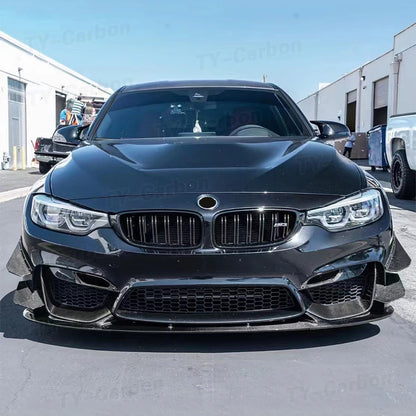 For BMW F80 M3 F82 F83 Real Carbon Fiber Front Splitter Side