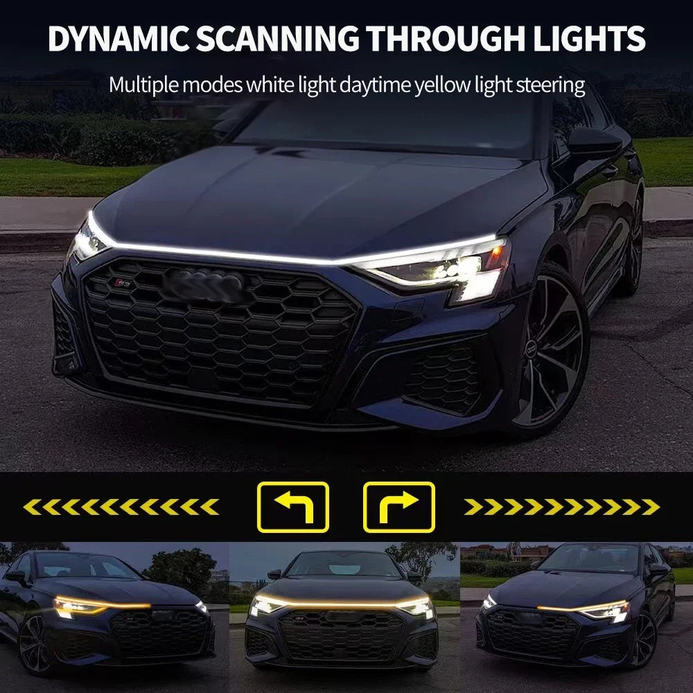 Daytime Running Strip Start Scan Yellow Turn Signal Indicator