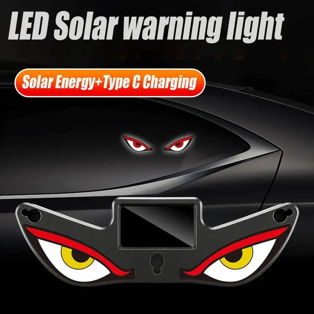 Luminous Devil Eye Solar Wireless Warning Triangle Window Rear