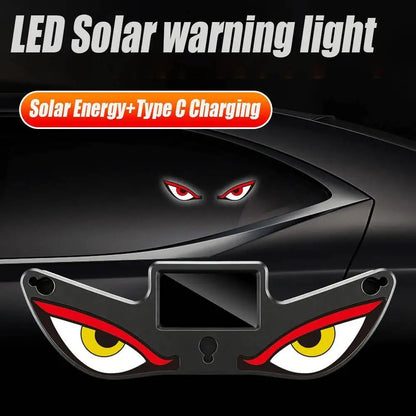 Luminous Devil Eye Solar Wireless Warning Triangle Window Rear