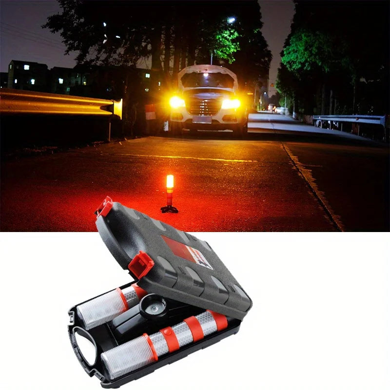 2-pack Road Hazard Magnetic Stand W Case Super Bright